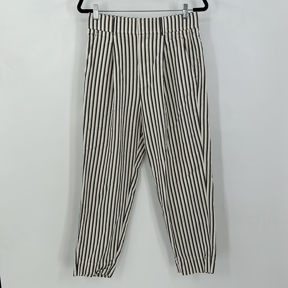 Everlane Black and White Striped Cropped Pants - Picture 4 of 10